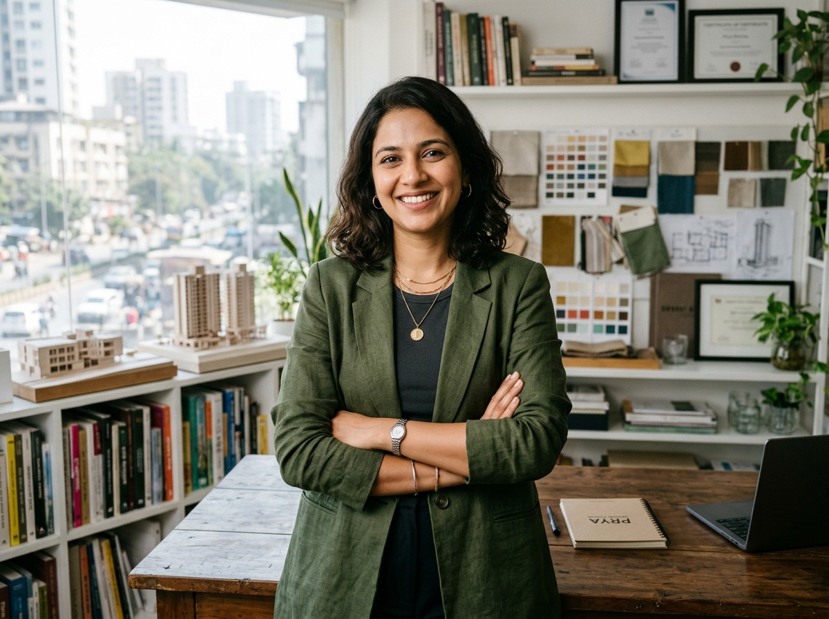 Indian entrepreneur in an organized modern studio office